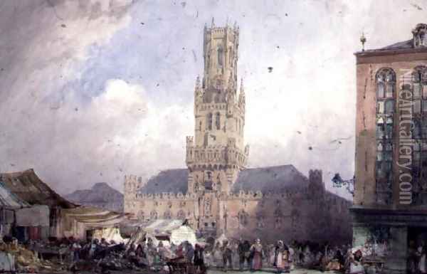 The Town Hall, Bruges Oil Painting - William Callow