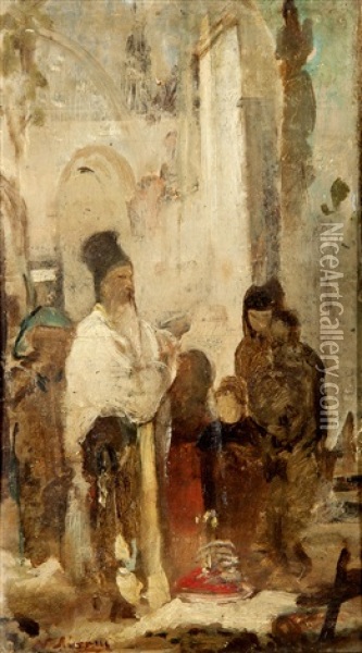 A Moment Of Prayer Oil Painting - Nikiforos (Nicephore) Lytras