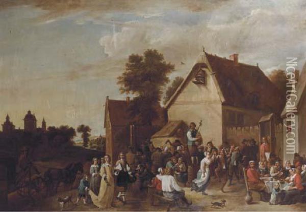 A Village Kermesse Oil Painting - David The Younger Teniers