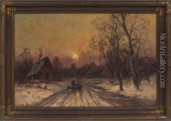 Road At Dusk Oil Painting - L. Tessier