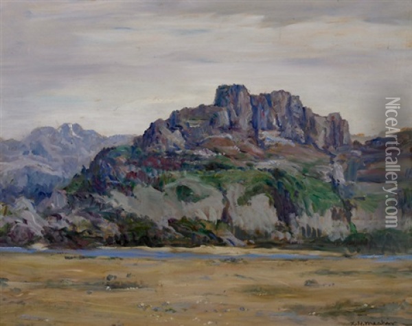Western Landscape Oil Painting - Lewis Henry Meakin