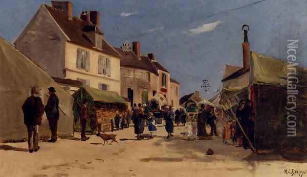 Rue Pavoisee A Dieppe Oil Painting - Hippolyte Camille Delpy
