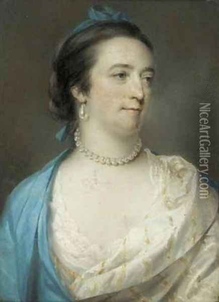 Portrait of a lady, three-quarter length Oil Painting - Francis Coates Jones