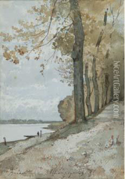  Les Bords De La Loire A Briare, 1897  Oil Painting - Henri-Joseph Harpignies