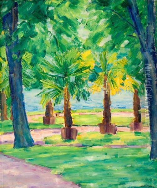 Gripsholms Park Oil Painting - Albert Hoffsten