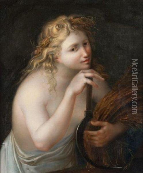 Ceres Tenant Une Gerbe De Ble Et Une Faux Oil Painting - Giovanni Batista Cipriani