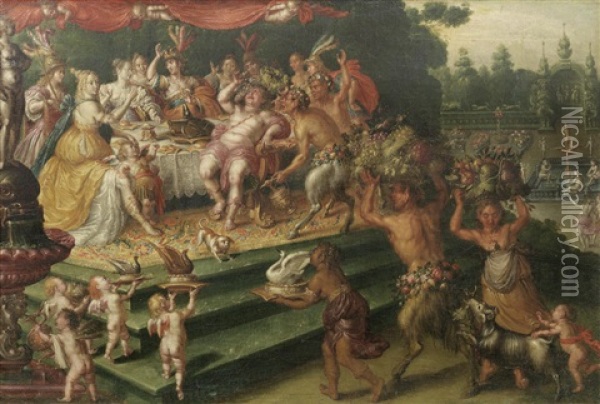 The Feast Of The Gods Oil Painting - Dirk de Quade van Ravesteyn