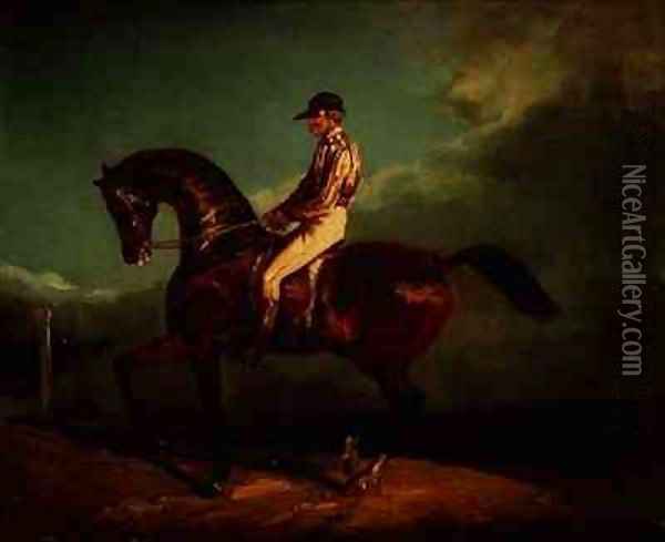 Jockey mounted on a racehorse Oil Painting - Theodore Gericault