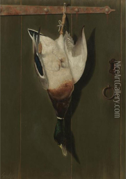 Hanging Duck Oil Painting - George Cope