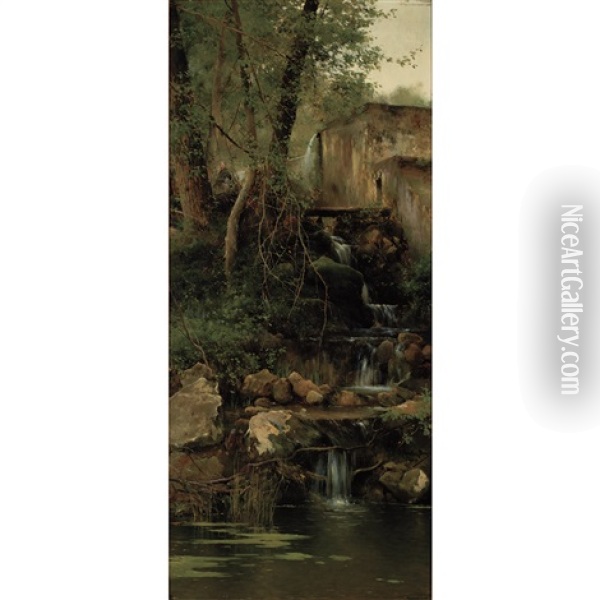 A Walk Past The Falls Oil Painting - Emilio Sanchez-Perrier