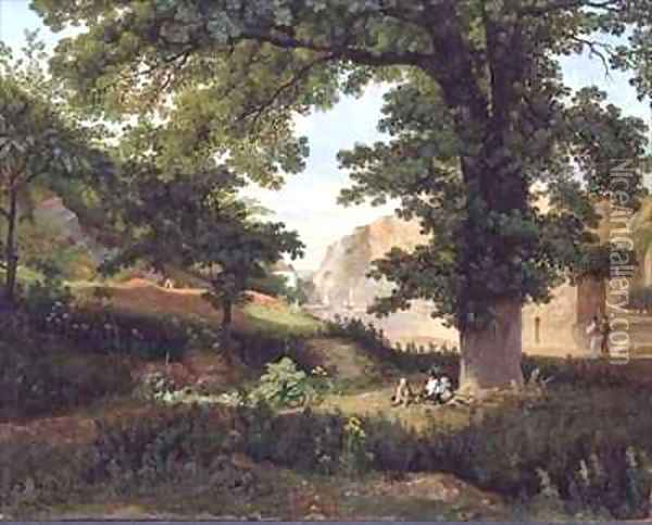 Clifton Rocks from Rownham Fields Oil Painting - Francis Danby