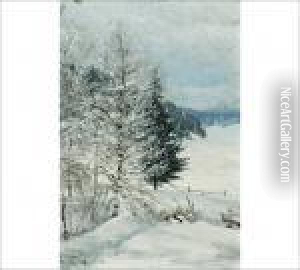 Winter Landscape Oil Painting - Torsten Waenerberg