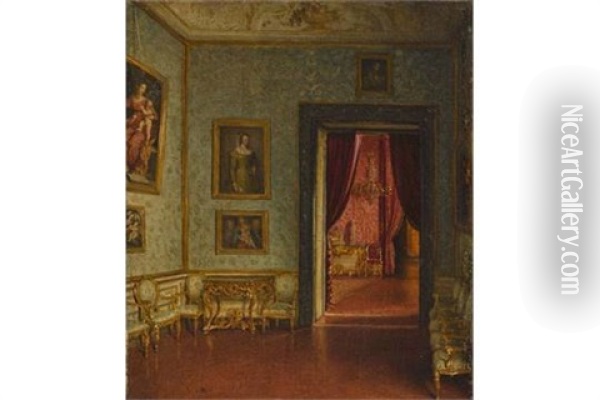 Im Palazzo Colonna Oil Painting - Eduard von Heuss