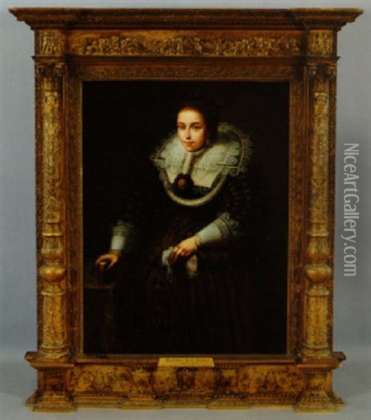 Portrait Of Madame Van Tromp Oil Painting - Bartholomeus Van Der Helst