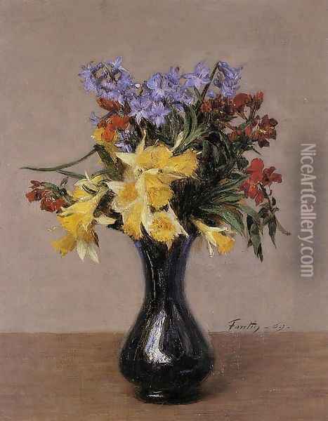 Spring Flowers Oil Painting - Ignace Henri Jean Fantin-Latour