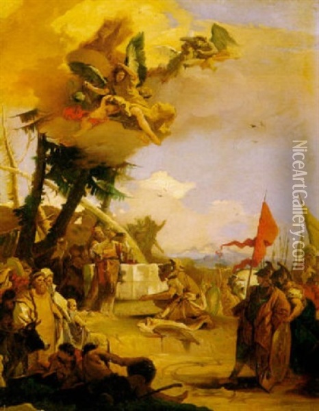 Il Sacrificio Di Melchisedek Oil Painting - Francesco Lorenzi