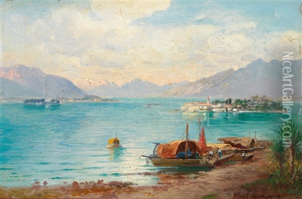 Lago Maggiore Oil Painting - Horst Hacker
