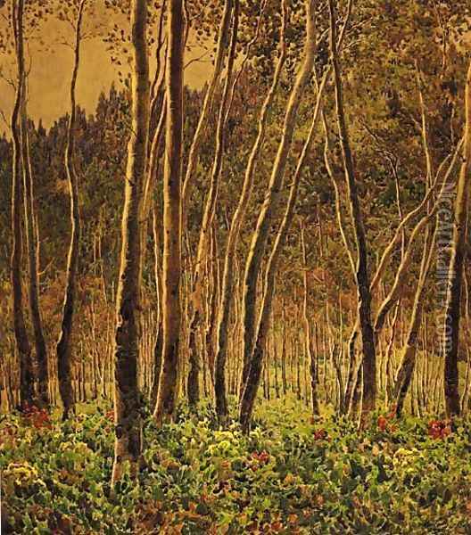 Sunlit Birches Oil Painting - Gunnar Mauritz Widforss