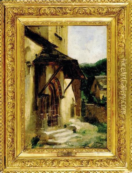 Eglise Dans Les Pyrennes Oil Painting - Eugene Pierre Francois Giraud