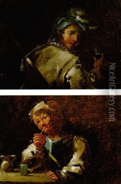 The Five Senses Oil Painting - Giuseppe Bernardino Bison