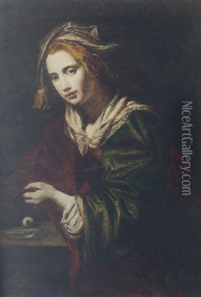 Saint Lucy Oil Painting - Antiveduto Grammatica
