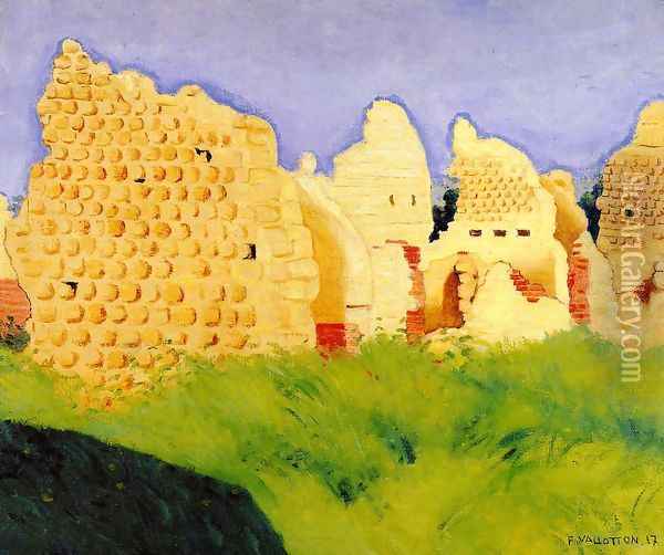 Ruins at Souain, Sunset Oil Painting - Felix Edouard Vallotton