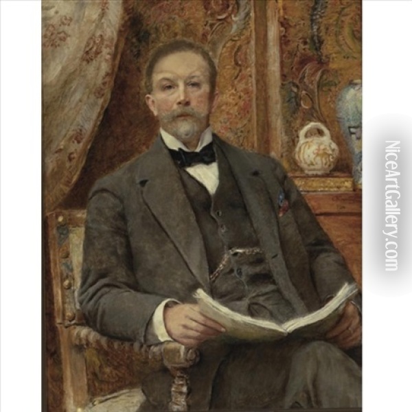 Portrait Of An Elegant Man Oil Painting - Konstantin Egorovich Makovsky