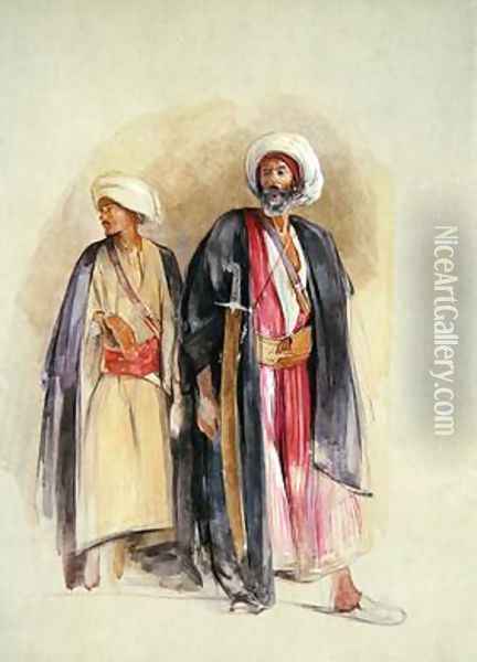 Sheik Hussein of Gebel Tor and His Son Oil Painting - John Frederick Lewis