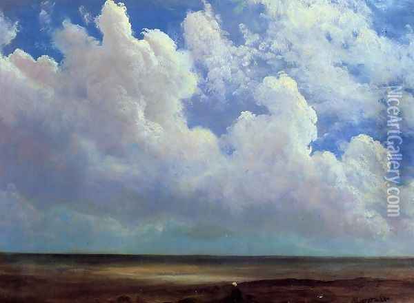 Beach Scene Oil Painting - Albert Bierstadt