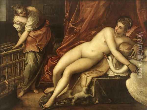 Leda and the Swan, c.1570 Oil Painting - Jacopo Tintoretto (Robusti)