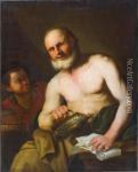 Filosofo Diogene Oil Painting - Luca Giordano