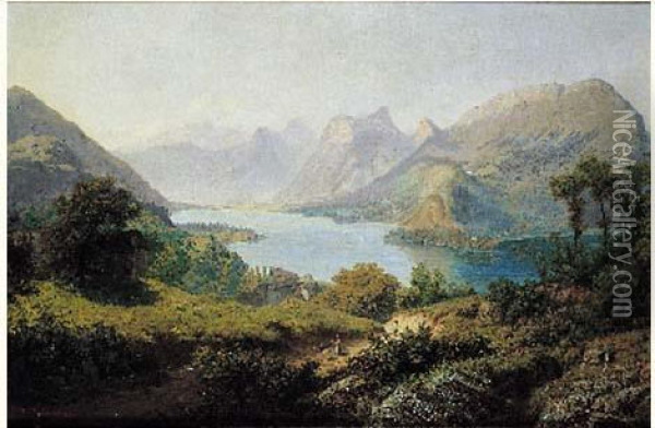 Vue Du Lac D'annecy Oil Painting - Paul Cabaud