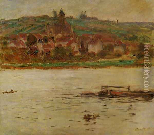 Barge On The Seine At Vertheuil Aka Vetheuil Oil Painting - Claude Oscar Monet