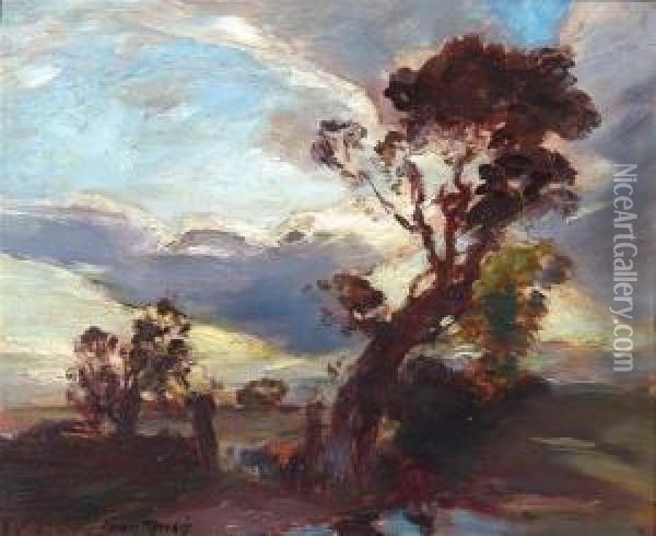 Evening Landscape Oil Painting - Charles Hodge Mackie