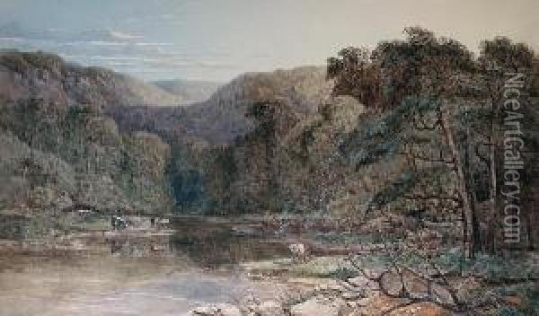 River Scene Near Cricieth, North Wales Oil Painting - Rosa Muller