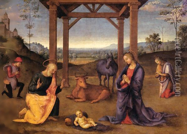 Nativity 2 Oil Painting - Pietro Vannucci Perugino