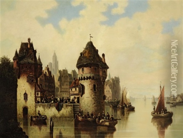 Partie Bei Amsterdam Oil Painting - Ludwig Hermann