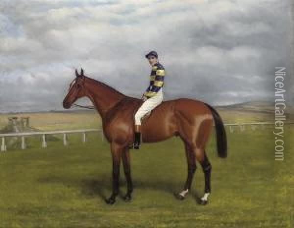 Cambusmore With Fred Archer Up Oil Painting - R.A. Miley