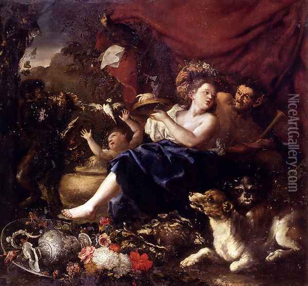 Allegory Of Spring Oil Painting - Domenico Guidobono