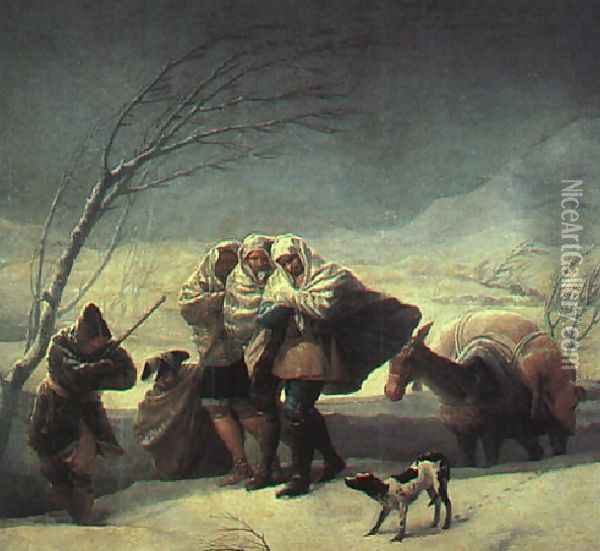 Winter (or The Snowstorm) Oil Painting - Francisco De Goya y Lucientes