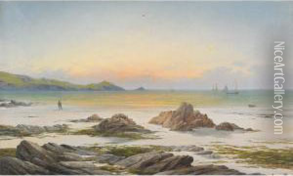 Figure On The Coast, Murray Bay? Oil Painting - David James
