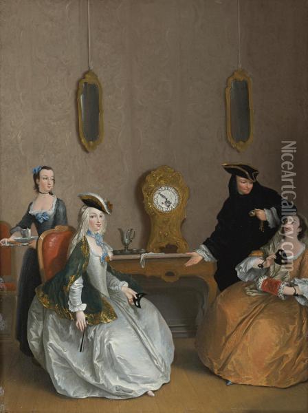The Hour Of The Masked Ball Oil Painting - Charles Jos,giuseppe Flipart