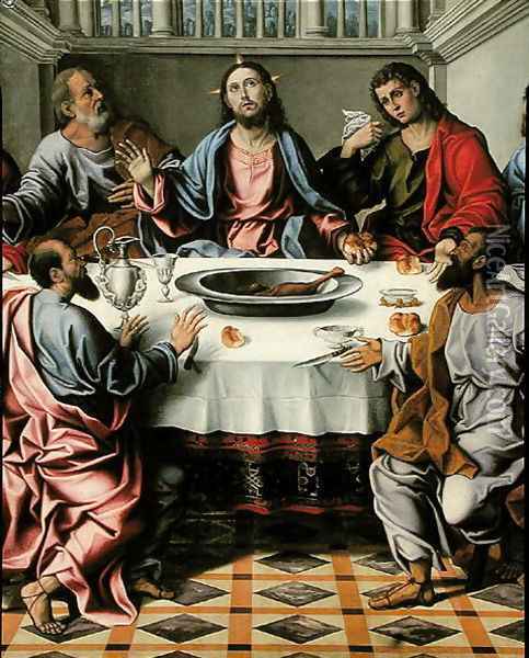 The Last Supper 2 Oil Painting - Girolamo da Santacroce