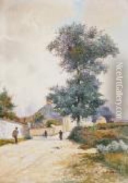 Rue De Village Oil Painting - Henry John Sandham