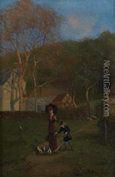 En Promenade Oil Painting - Maurice Hagemans