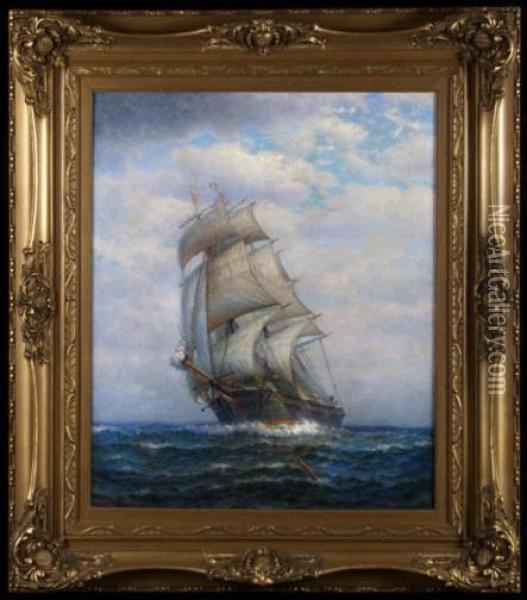 Under Full Sail Oil Painting - James Gale Tyler