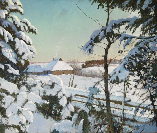 Winter Landscape Oil Painting - Andrei Afanas'Evich Egorov