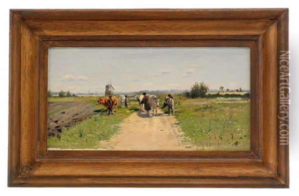 Cowherders In The Ukraine Oil Painting - Vladimir Egorovich Makovsky
