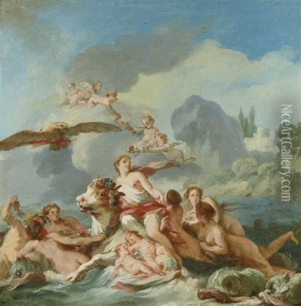 The Rape Of Europa Oil Painting - Jean Baptiste Marie Pierre
