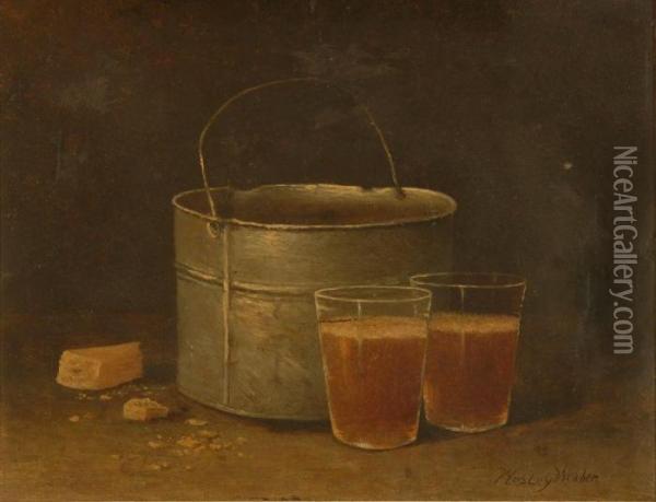 Still Life With Cups Of Cider Oil Painting - Wesley Webber